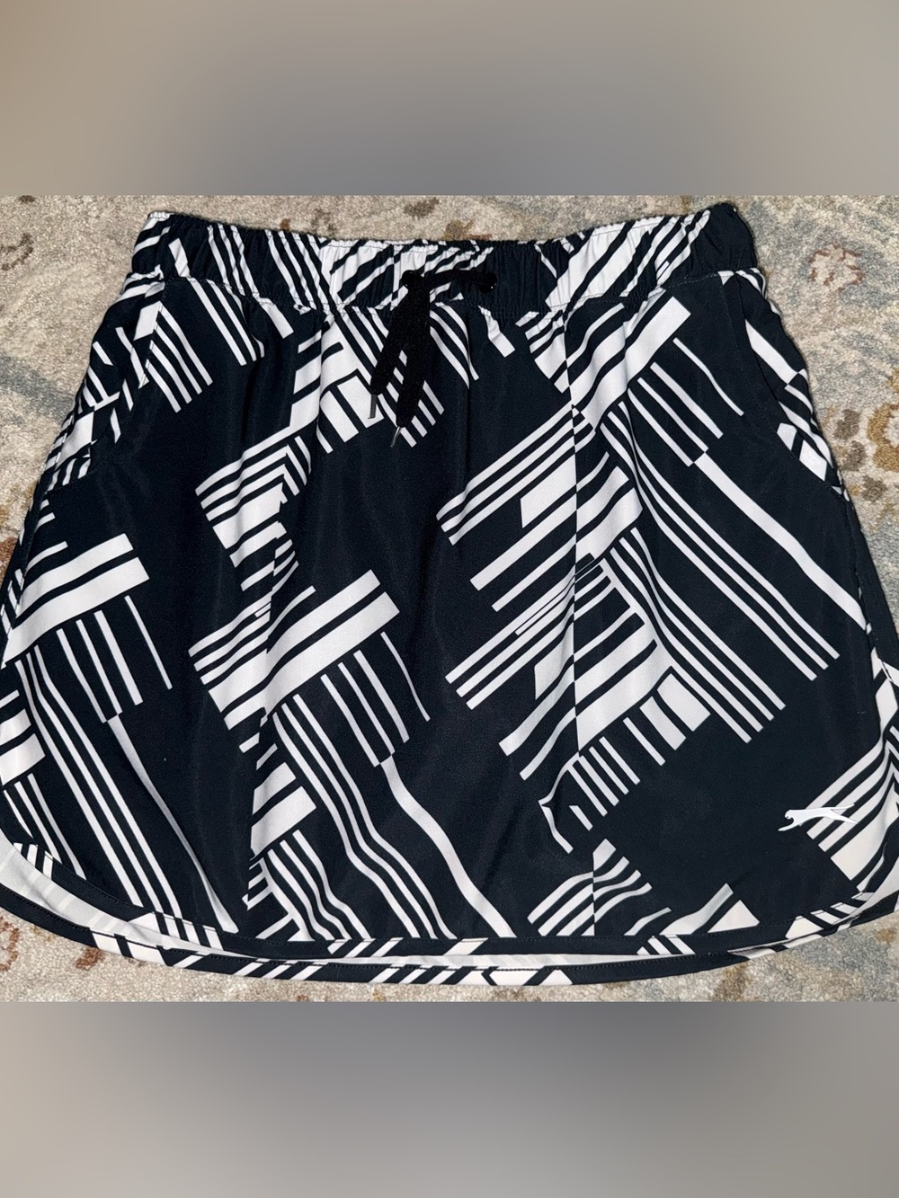 Slazenger Golf Black & White Geometric Skater Skirt